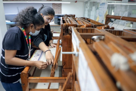 Working in Textile Lab Working in Textile Lab