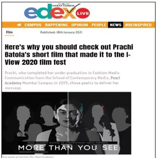 Pearl in News | Alumna Achievement | The New Indian Express